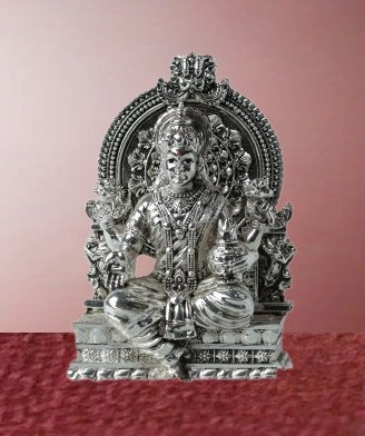 Gold and Silver Plated Maa Laxmi Ji Statue - 165g, 3.75" x 1.75" x 2.25" - Prosperity Idol