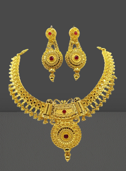 "Minimalist One-Gram Gold-Plated Necklace Set Lightweight and Elegant "