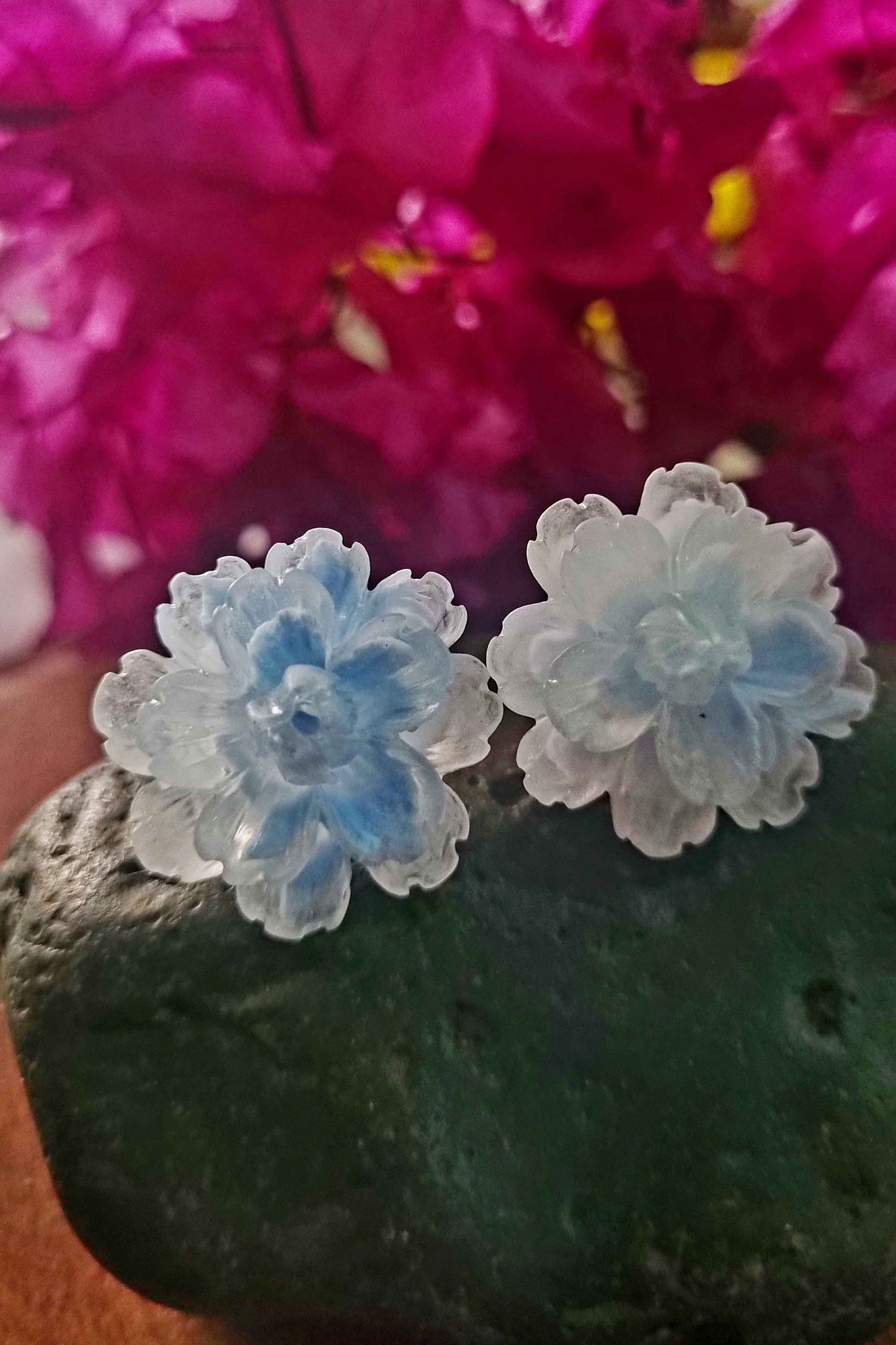 Romantic Flower Earrings , Blush & Bloom Earrings with Modern Style