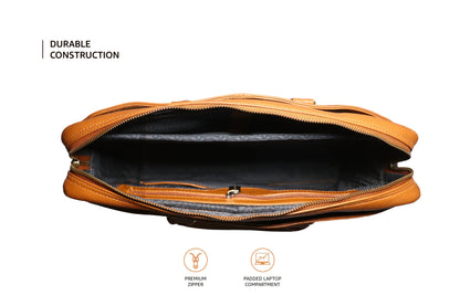 LuxuriesBliss Genuine Leather Messenger Laptop Bag – 14" to 16" – Unisex, Office & Travel Luxuriesbliss
