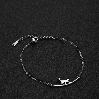 Women's Cute Walking Cat Anklet