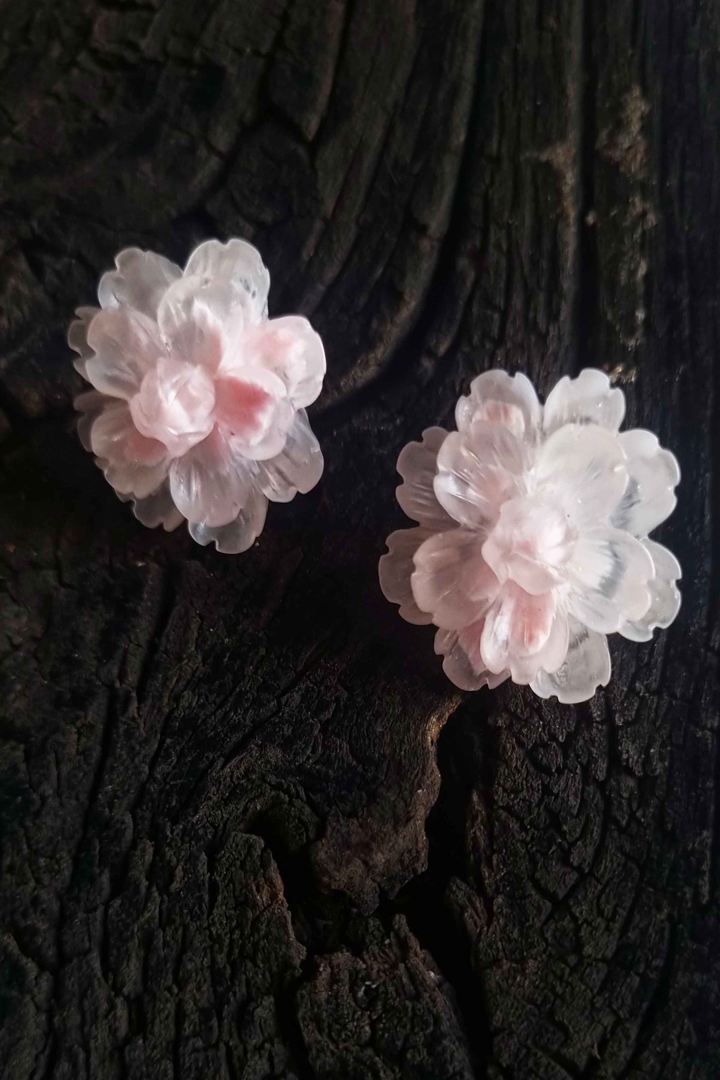 Romantic Flower Earrings , Blush & Bloom Earrings with Modern Style