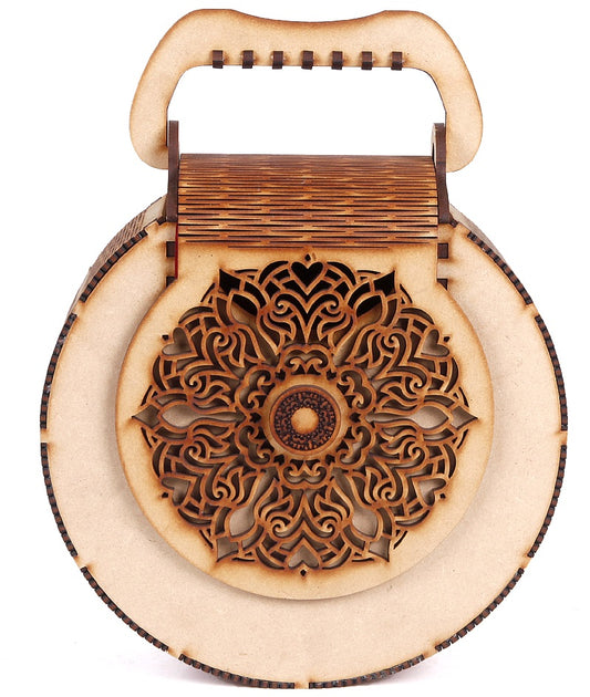 Handmade Wooden Handbag Purse - Unique Rakhi Gift for Sister