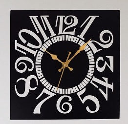 Metal Black- Square English No Wall Clock|Metal Wall Clock For Office|Metal Wall Clock For Home|Metal Look Designer Wall Clock|Hanging Decorative Wall Clock|Without Glass Wall Clock|0x38x38CM| (544-Square English No)