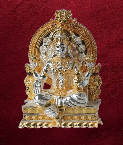 Gold and Silver Plated Maa Laxmi Ji Statue - 165g, 3.75" x 1.75" x 2.25" - Prosperity Idol