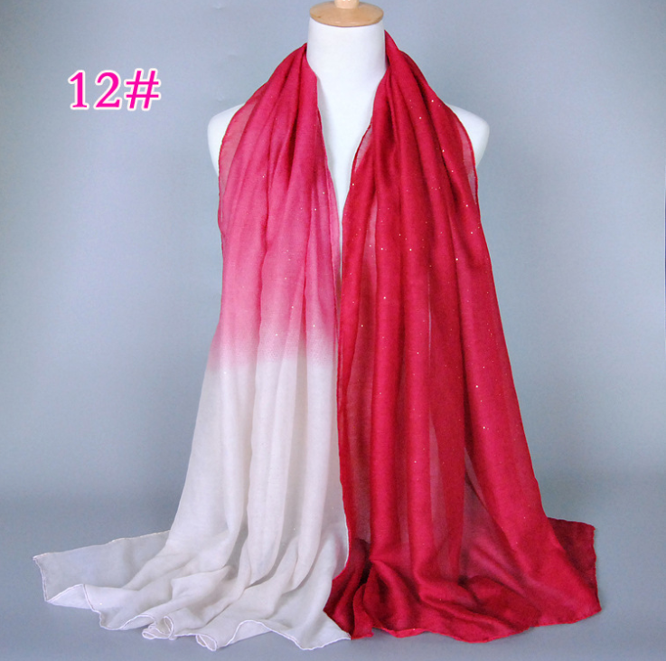 New cotton and linen Balinese women's scarf Classic hot stamping gradient autumn and winter women's scarf