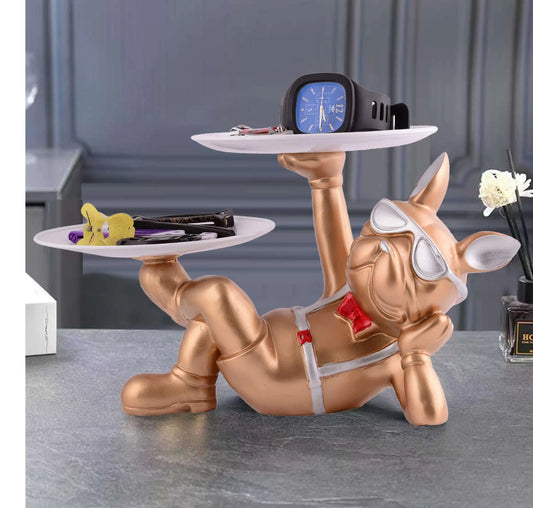 M/S PREM CRAFTS  Cool Dog Showpiece with Plate for Home Dcor Item | Kitchen,Bedroom,Office,Dinning Table Decorative Item -05 M/S PREM CRAFTS
