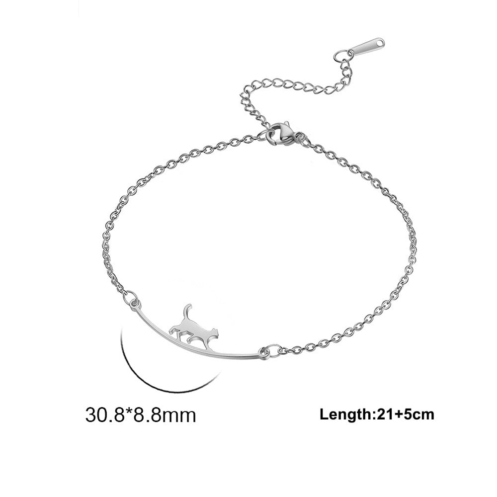 Women's Cute Walking Cat Anklet