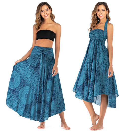 Ladies Fashion Two-Wear Swing Boho Skirt