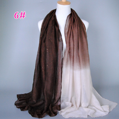 New cotton and linen Balinese women's scarf Classic hot stamping gradient autumn and winter women's scarf