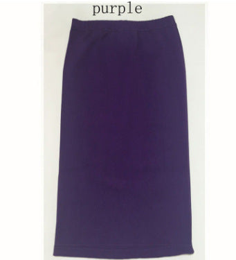 Mid-waist Rib Knitted Sheath Split Skirt