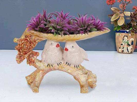 M/S PREM CRAFTS  Resin Handcrafted Birds Couple On Tree Showpiece Bird Statue For Home Dcor Living Room Bedroom Table Top Antique Garden Decoration Items-04 M/S PREM CRAFTS