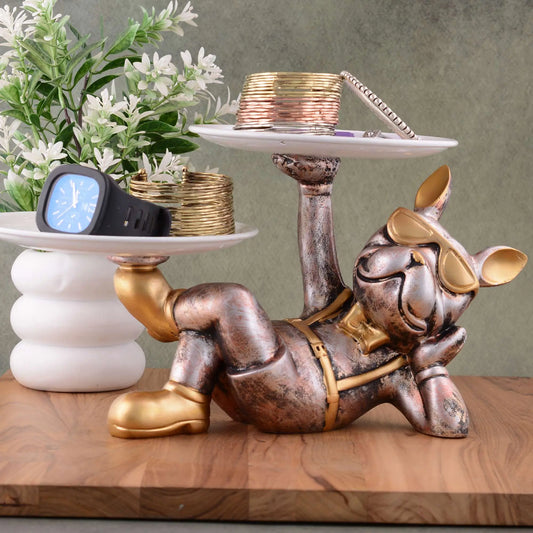 M/S PREM CRAFTS  Cool Dog Showpiece with Plate for Home Dcor Item | Kitchen,Bedroom,Office,Dinning Table Decorative Item -12 M/S PREM CRAFTS
