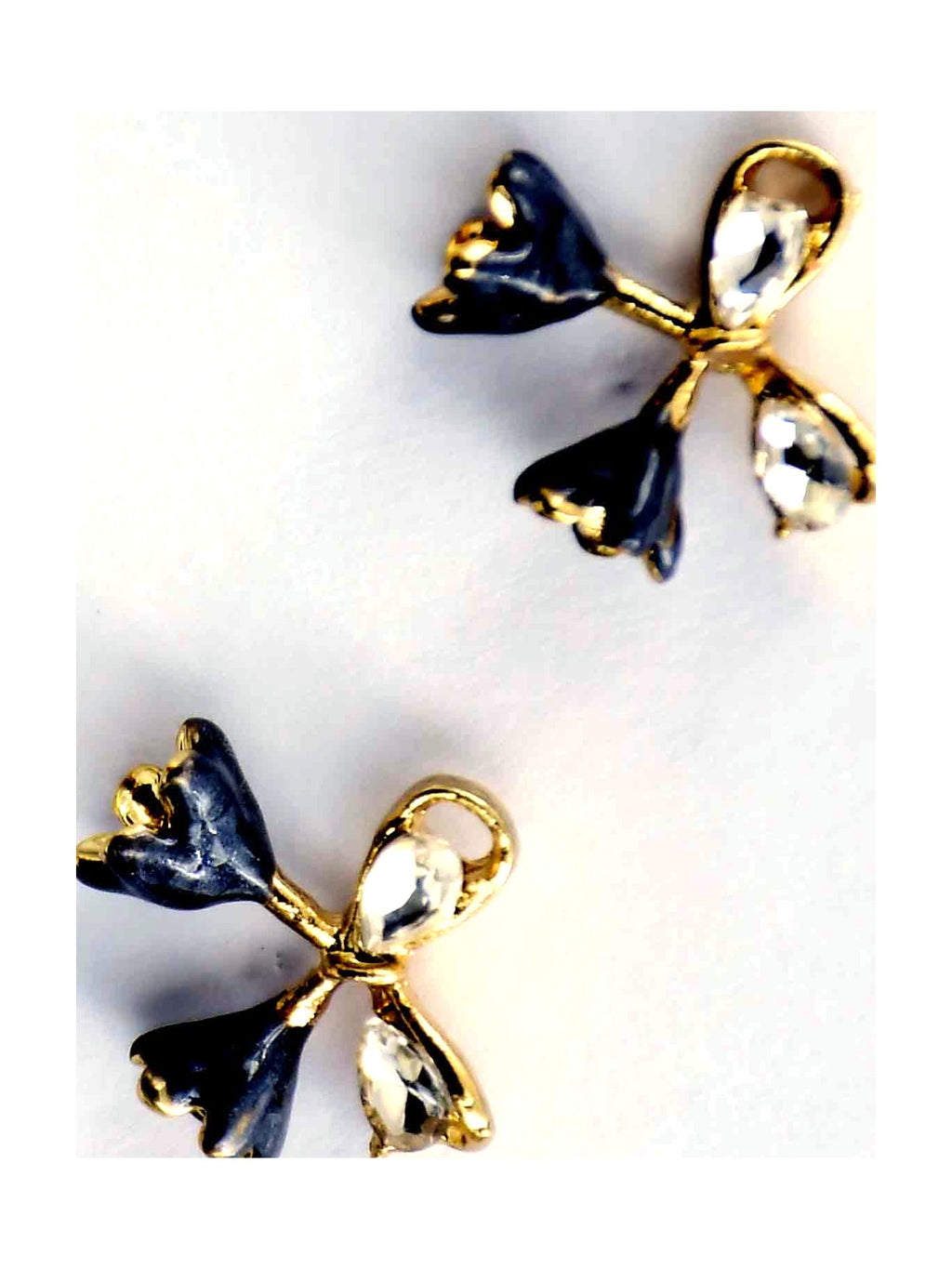 Black Bow Tulip Studs - Attractive Sister