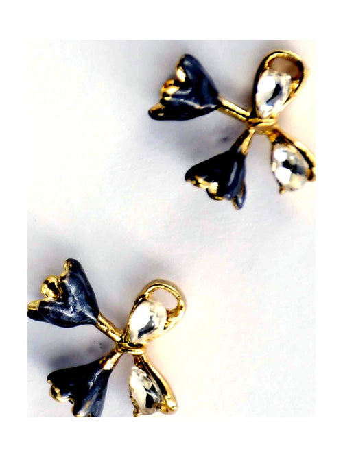 Black Bow Tulip Studs - Attractive Sister