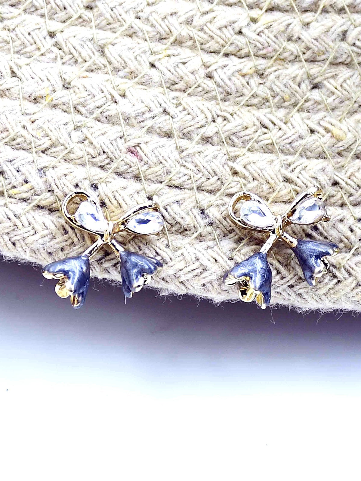 Black Bow Tulip Studs - Attractive Sister