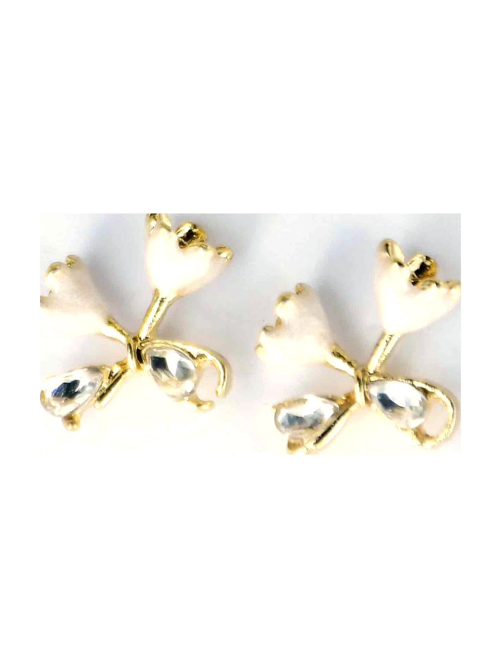 White Bow Tulip Studs - Attractive Sister