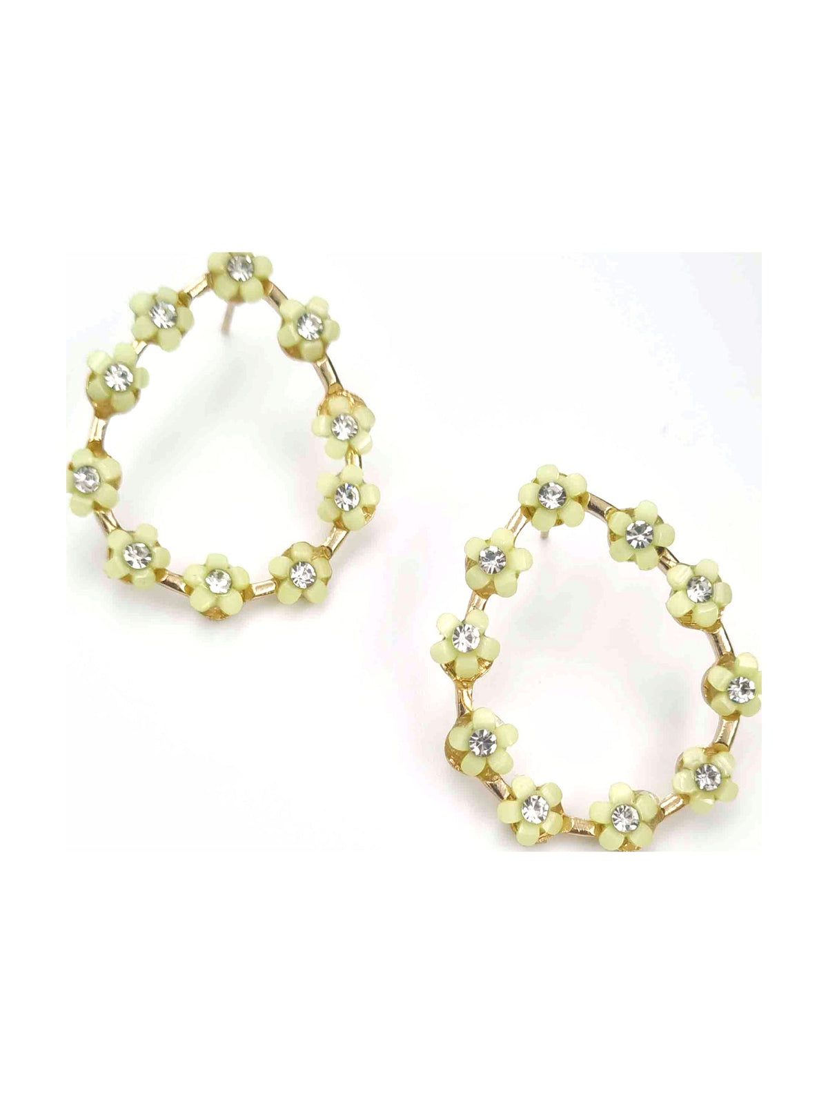 White Flower Teardrop Hoops - Attractive Sister