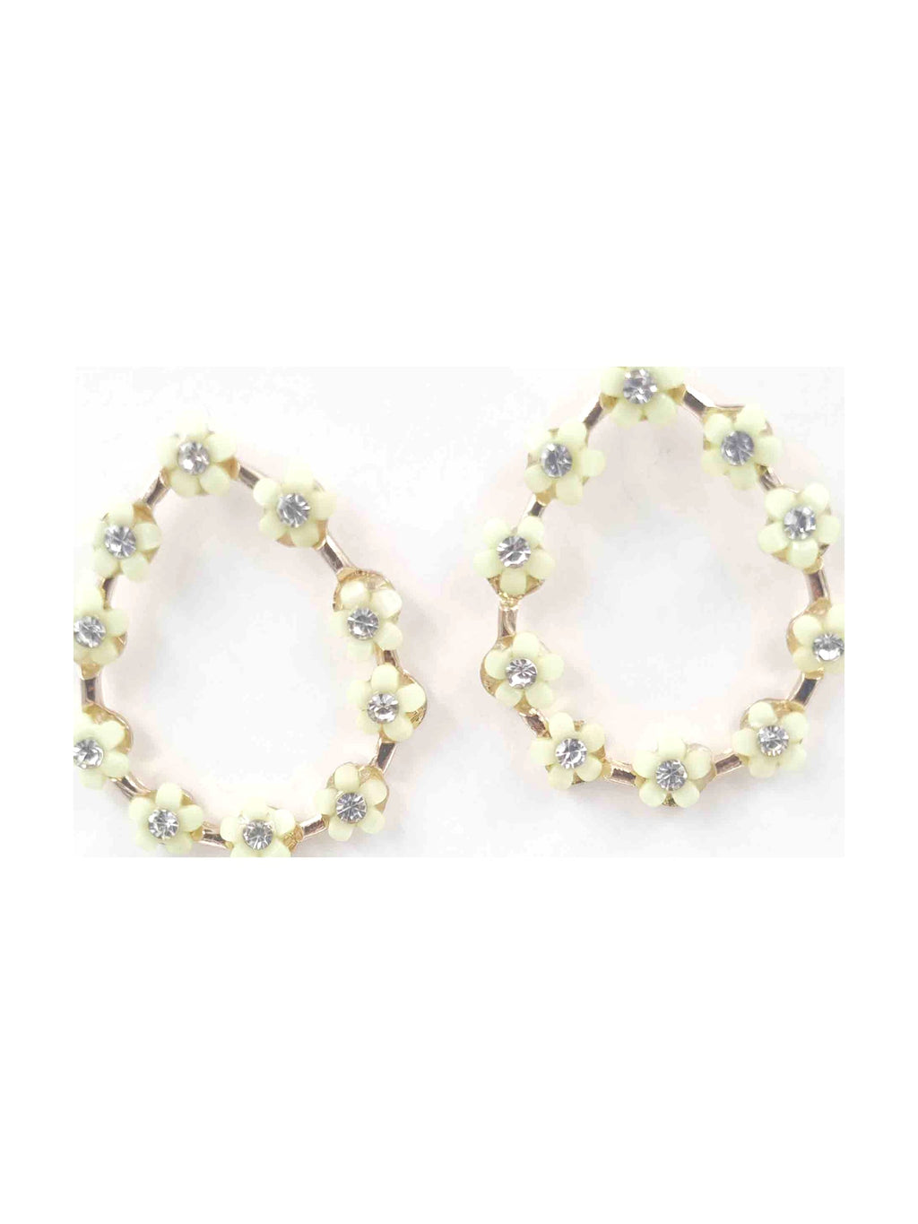 White Flower Teardrop Hoops - Attractive Sister