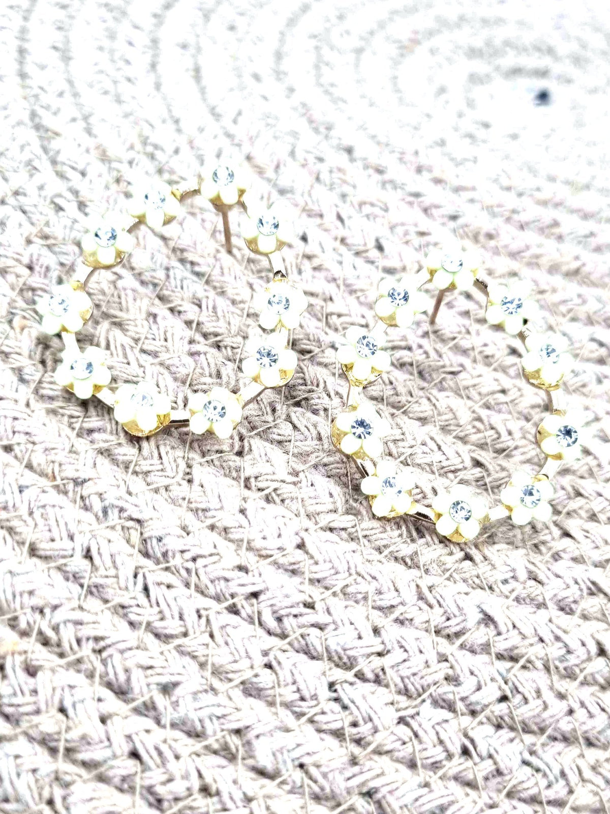 White Flower Teardrop Hoops - Attractive Sister