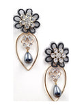 Black Floral Pearl Drops - Attractive Sister