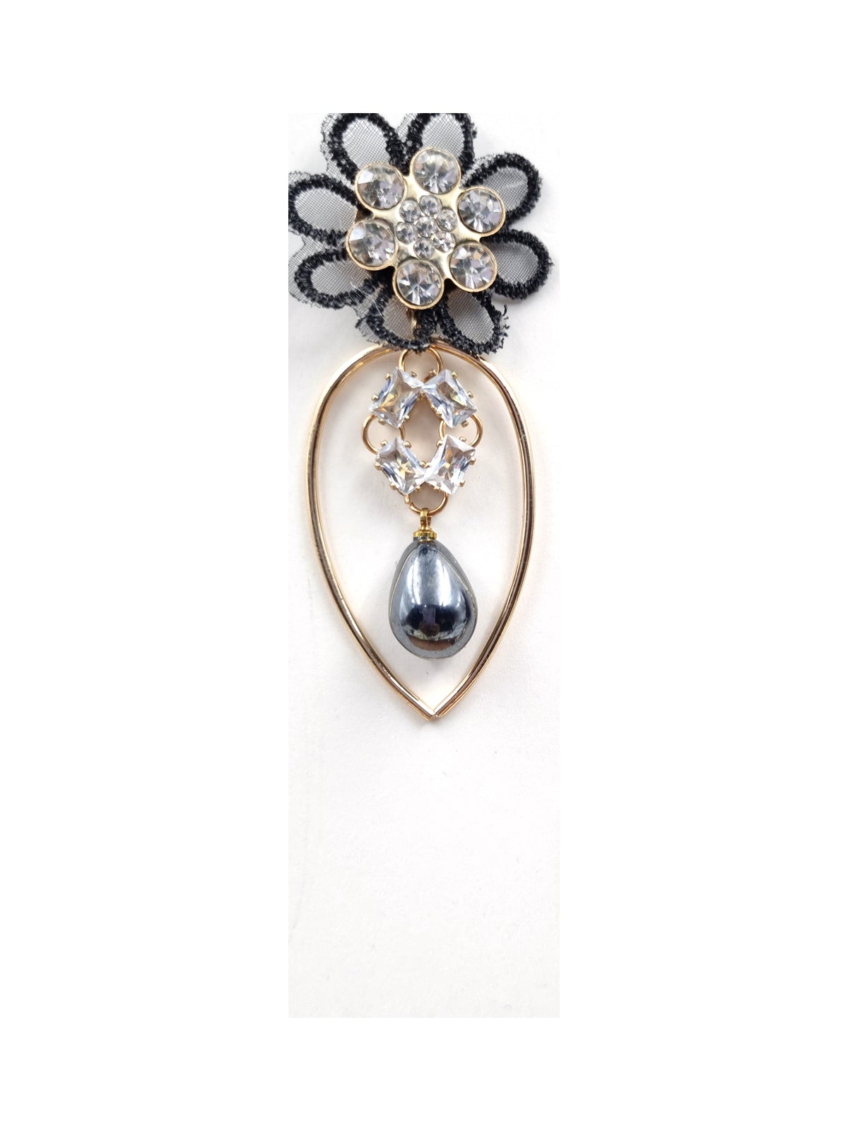 Black Floral Pearl Drops - Attractive Sister