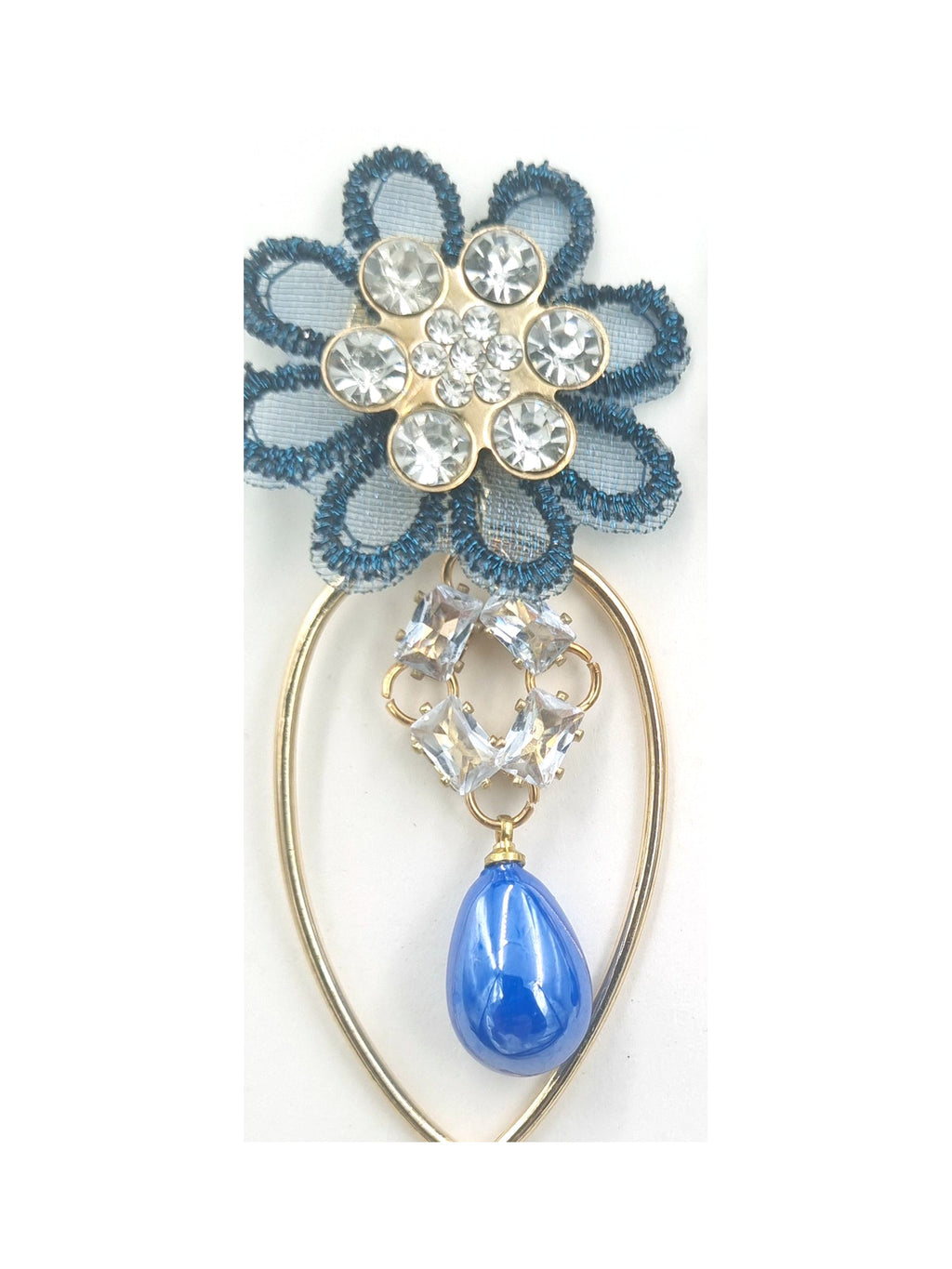 Blue Floral Pearl Drops - Attractive Sister