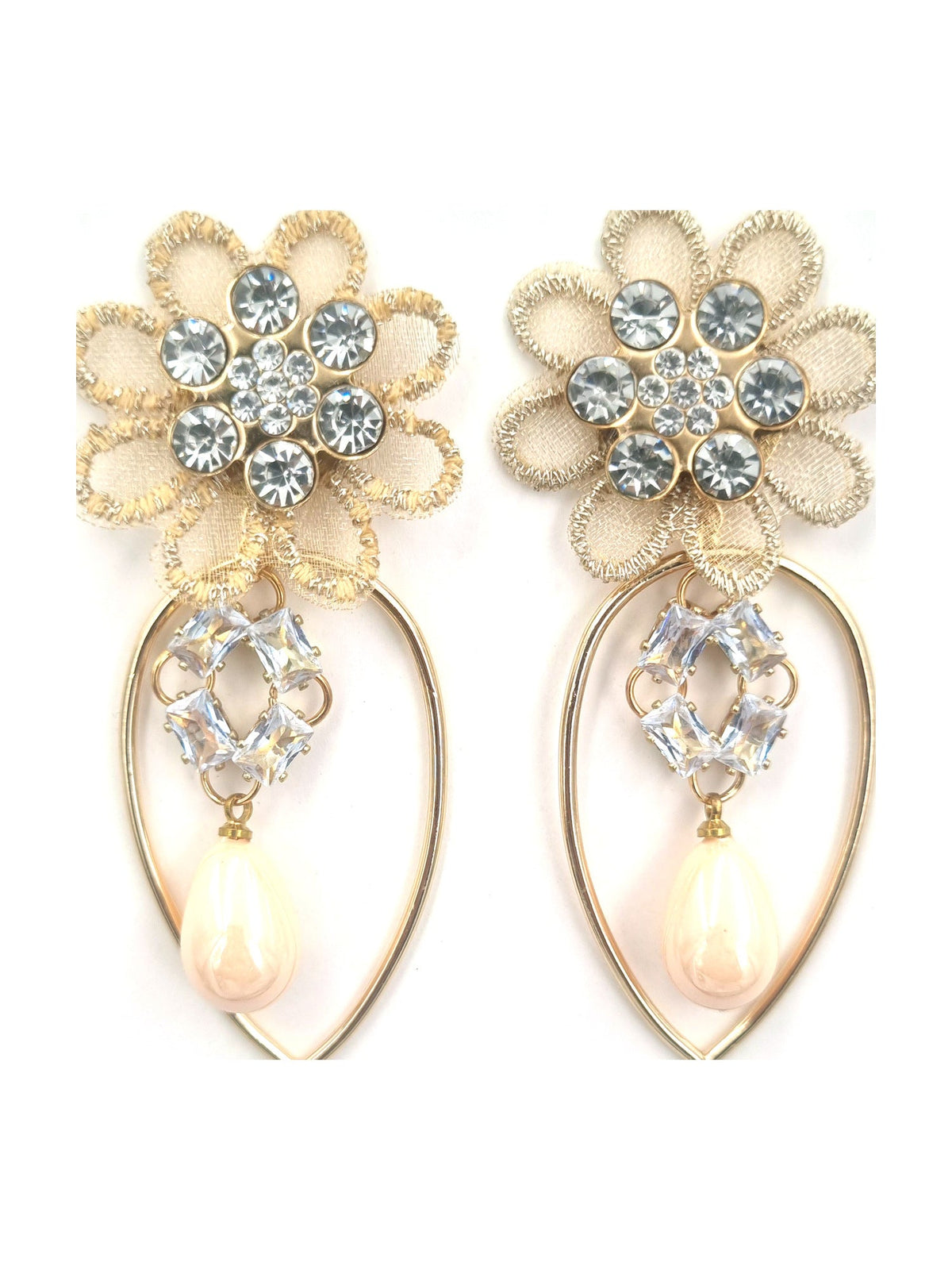 Peach Floral Pearl Drops - Attractive Sister