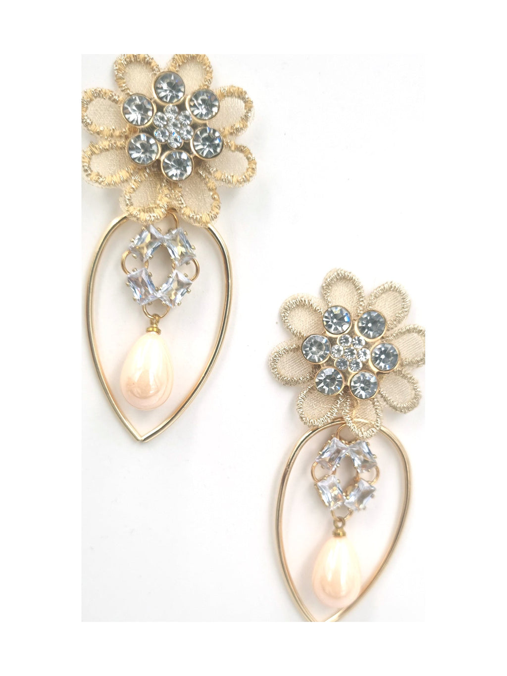 Peach Floral Pearl Drops - Attractive Sister