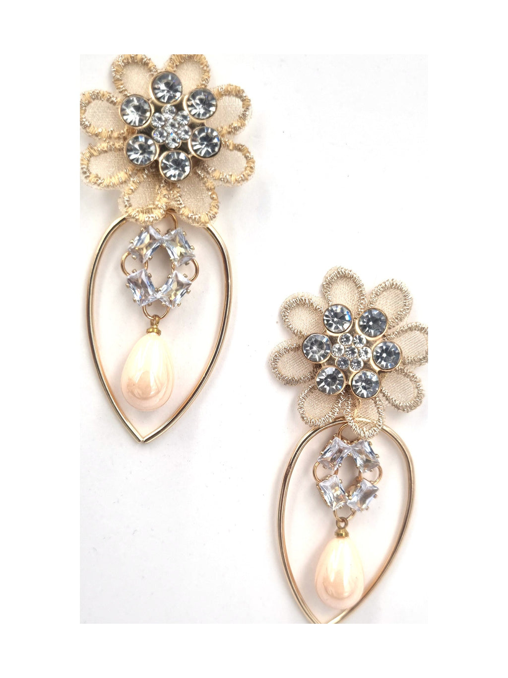 Peach Floral Pearl Drops - Attractive Sister