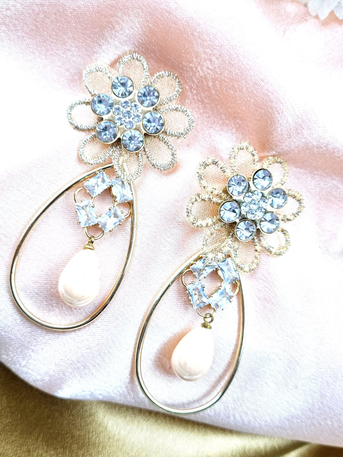 Peach Floral Pearl Drops - Attractive Sister