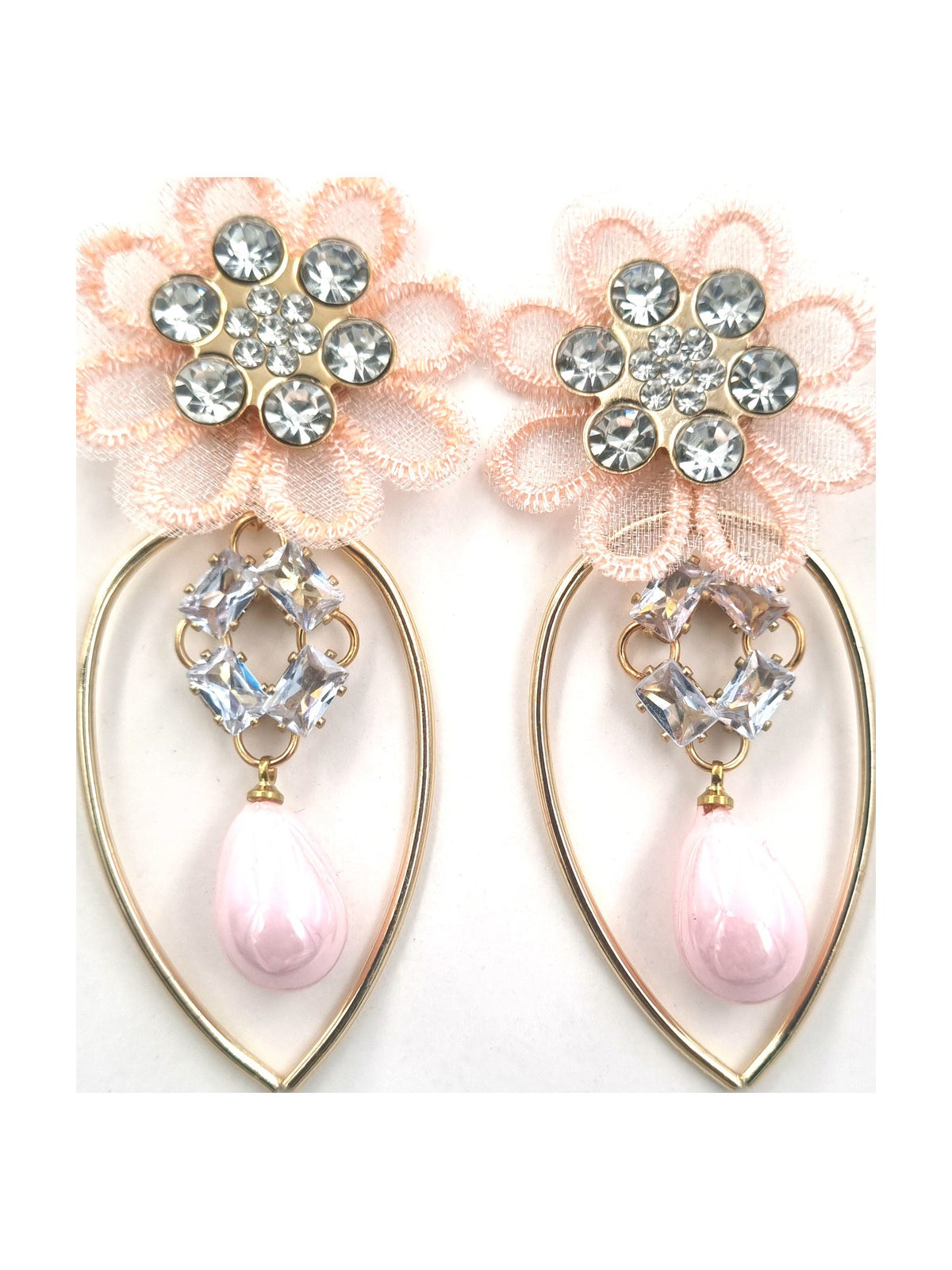 Pink Floral Pearl Drops - Attractive Sister