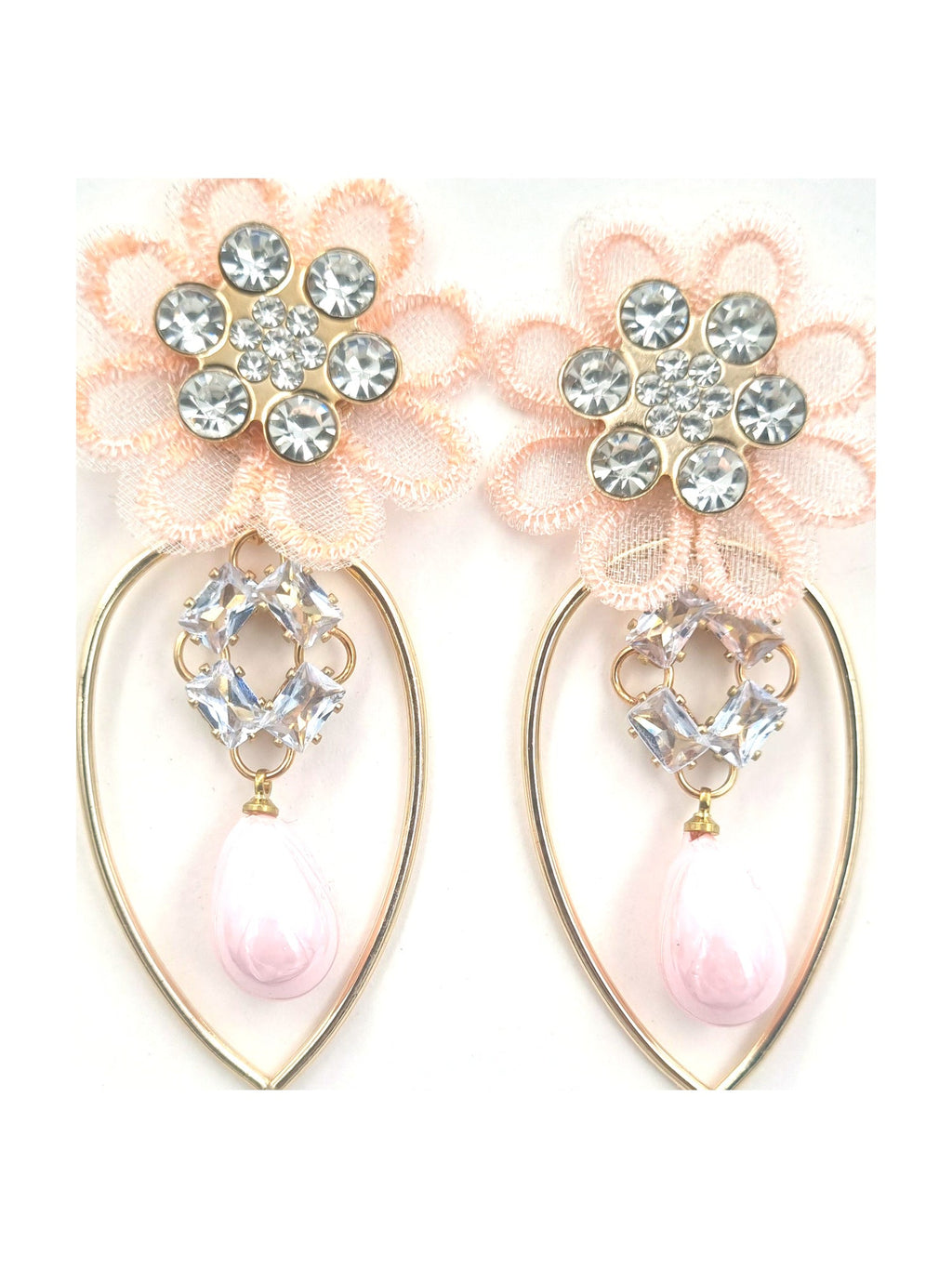 Pink Floral Pearl Drops - Attractive Sister