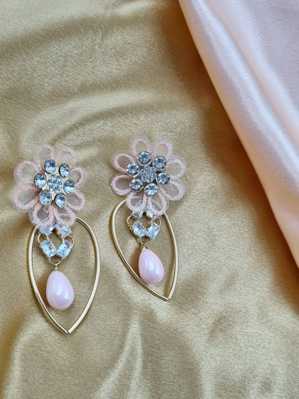 Pink Floral Pearl Drops - Attractive Sister