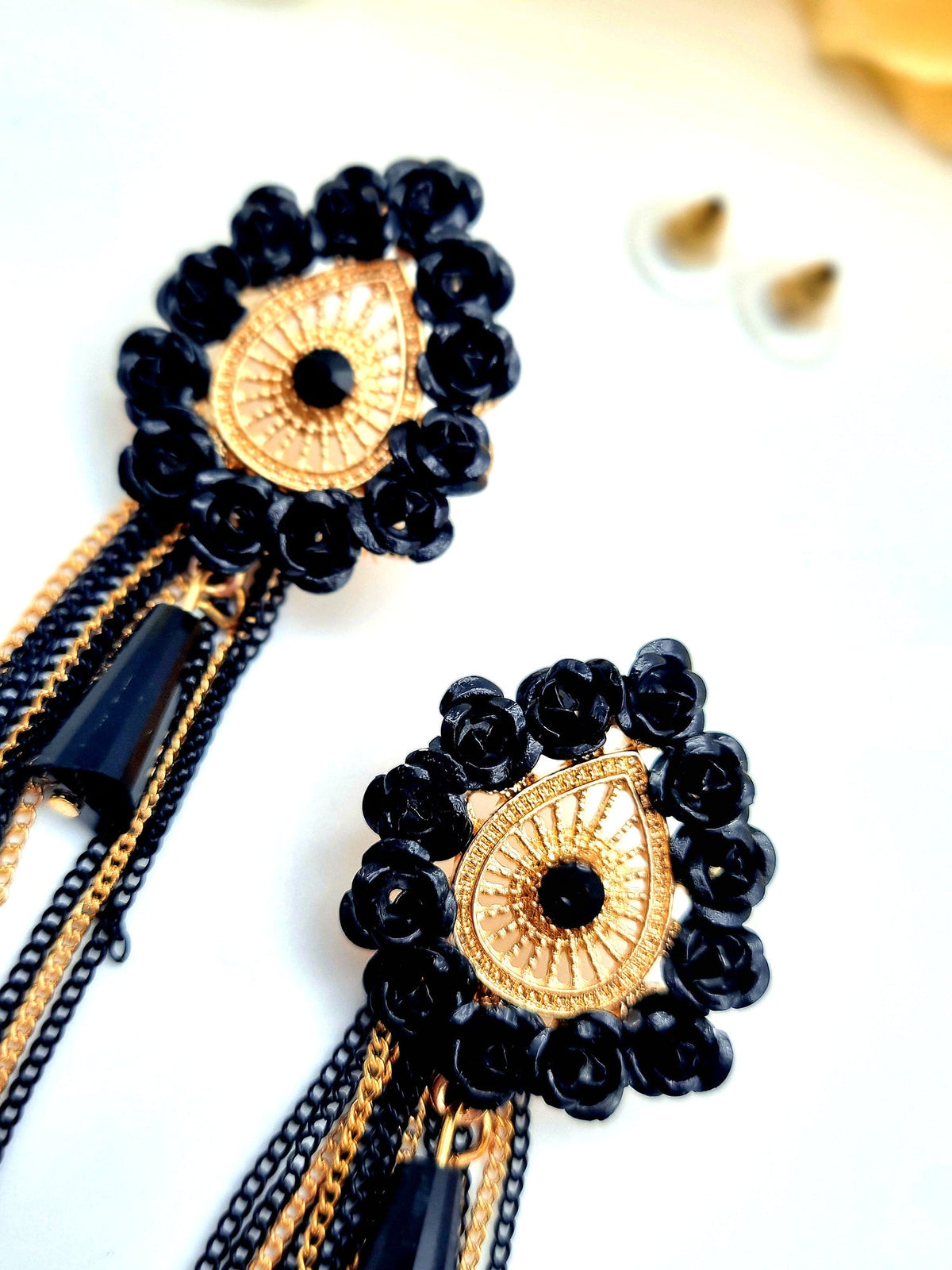 Black Beaded Tassel Drops - Attractive Sister