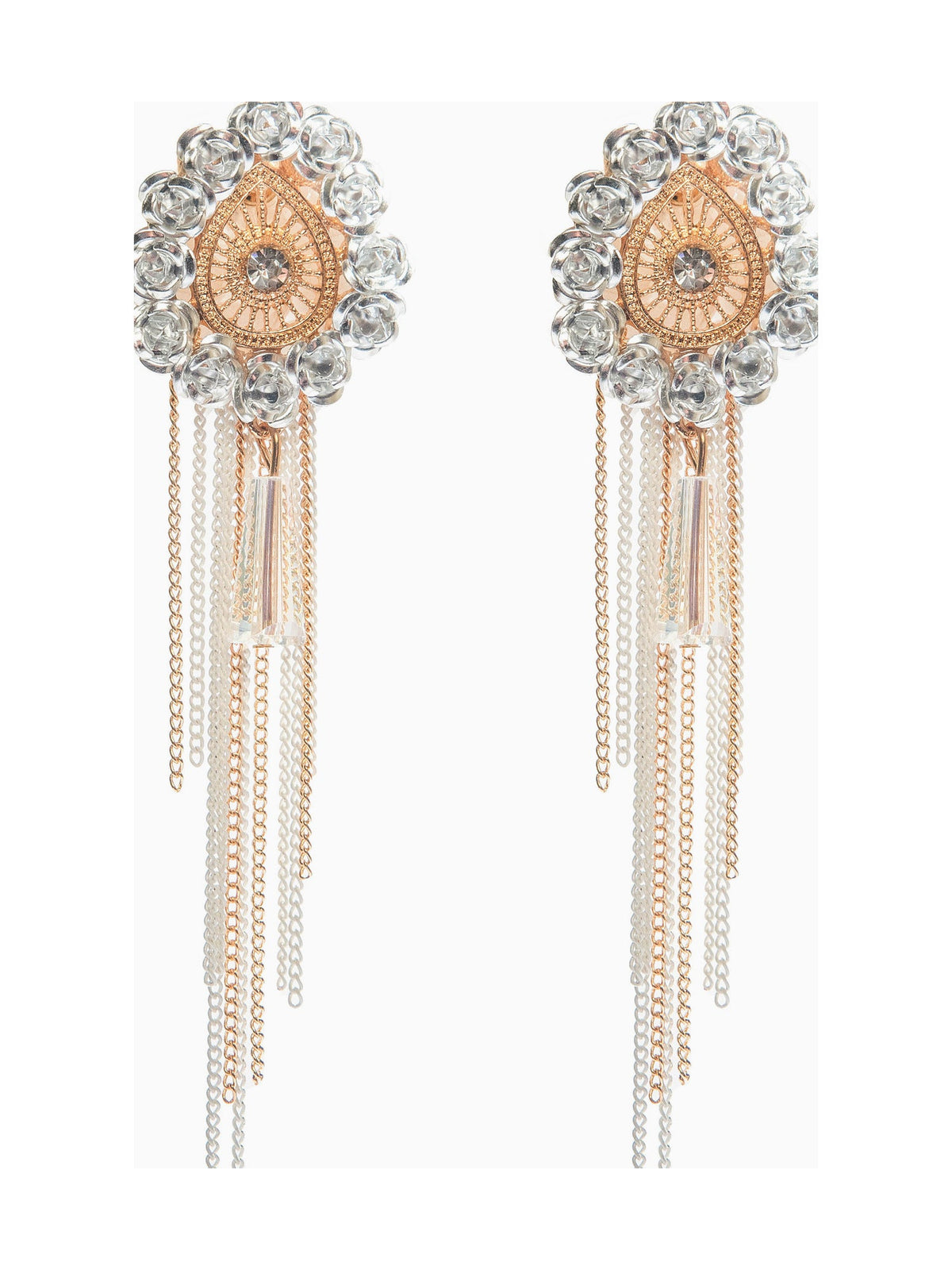 White Beaded Tassel Drops - Attractive Sister