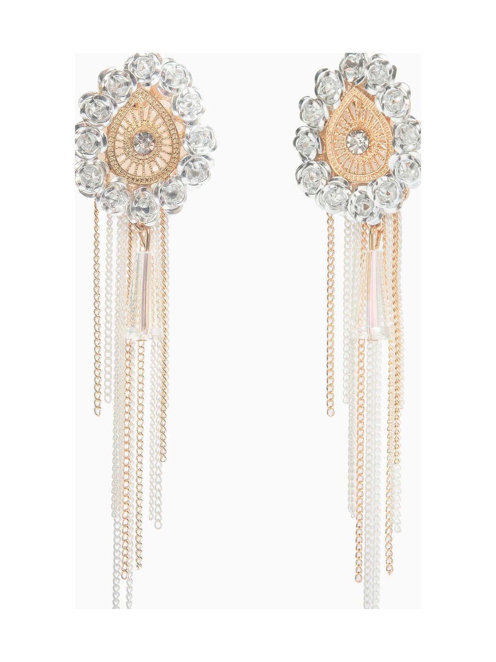 White Beaded Tassel Drops - Attractive Sister