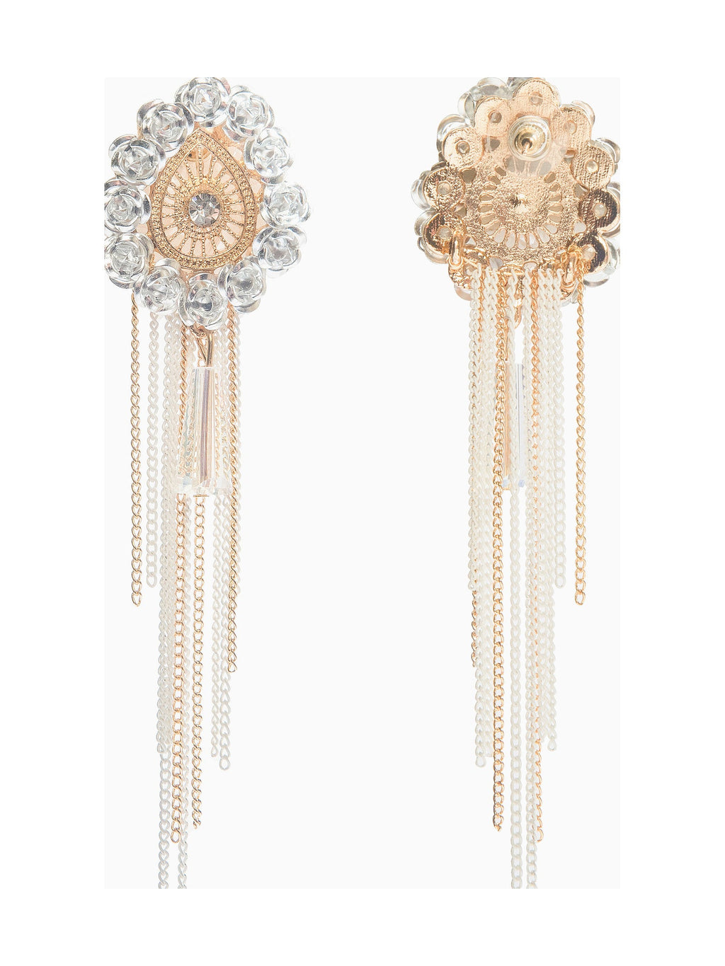 White Beaded Tassel Drops - Attractive Sister