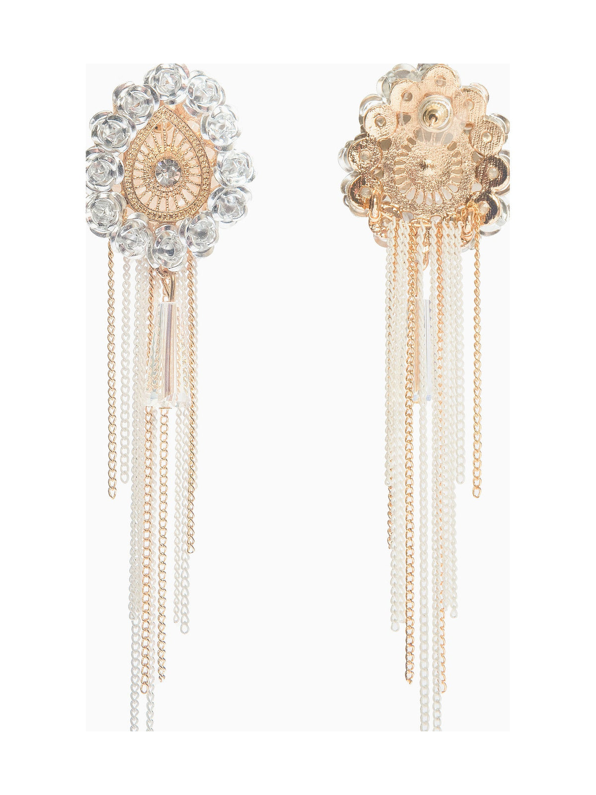 White Beaded Tassel Drops - Attractive Sister