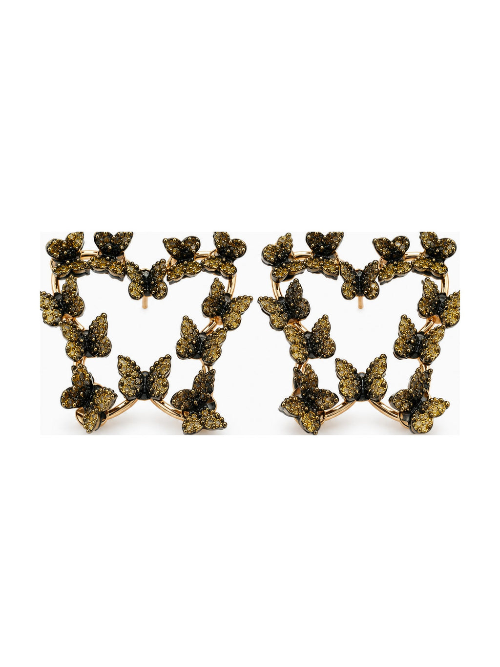 Black Butterfly Heart Studs - Attractive Sister