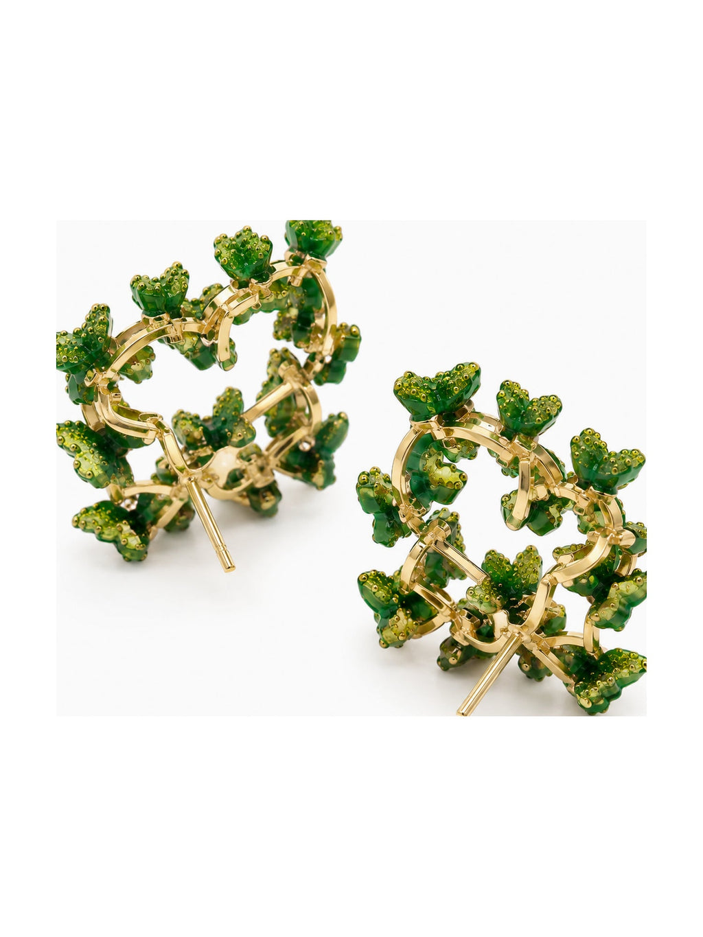 Dark Green Butterfly Heart Studs - Attractive Sister