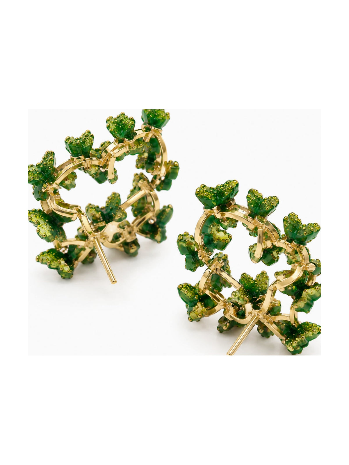 Dark Green Butterfly Heart Studs - Attractive Sister
