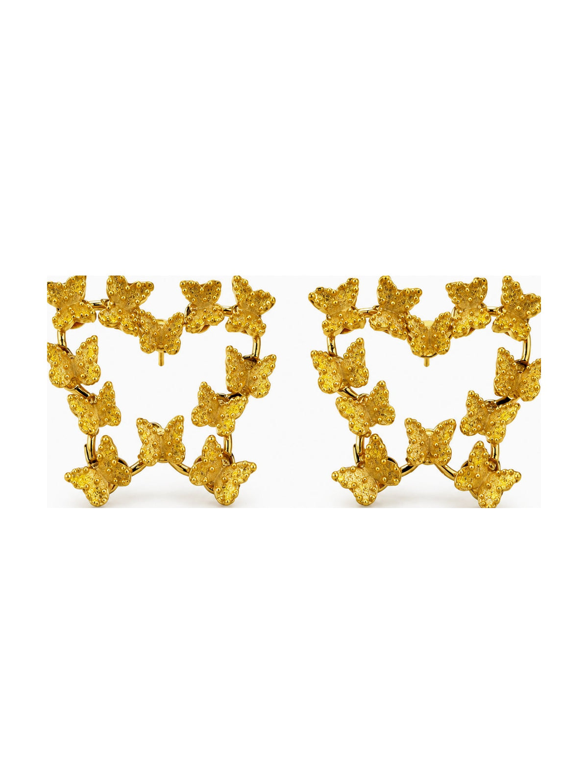 Yellow Butterfly Heart Studs - Attractive Sister
