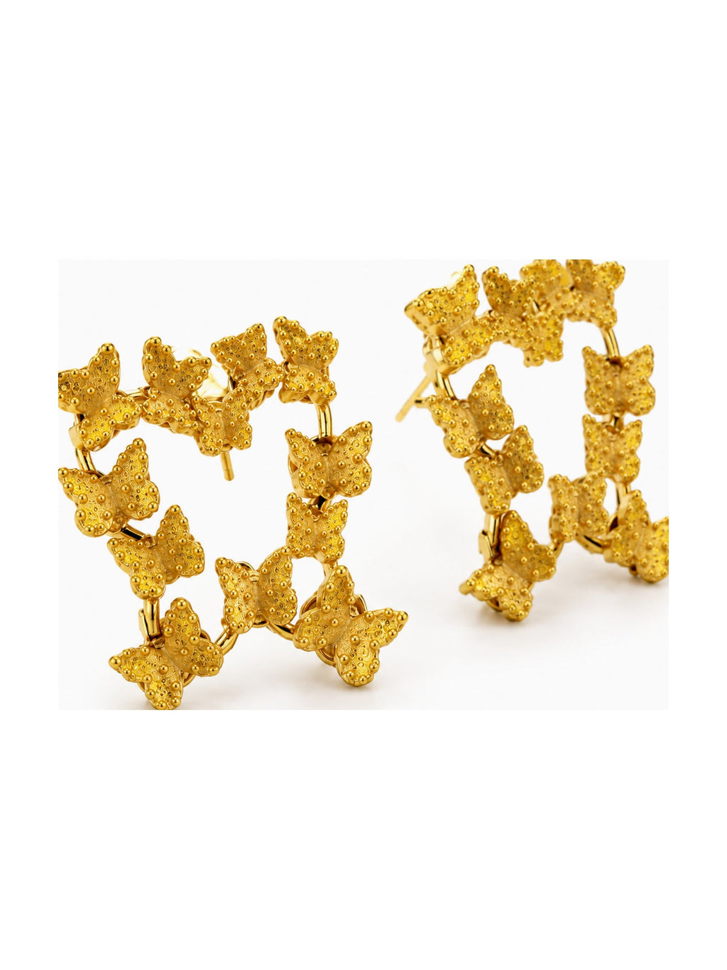 Yellow Butterfly Heart Studs - Attractive Sister