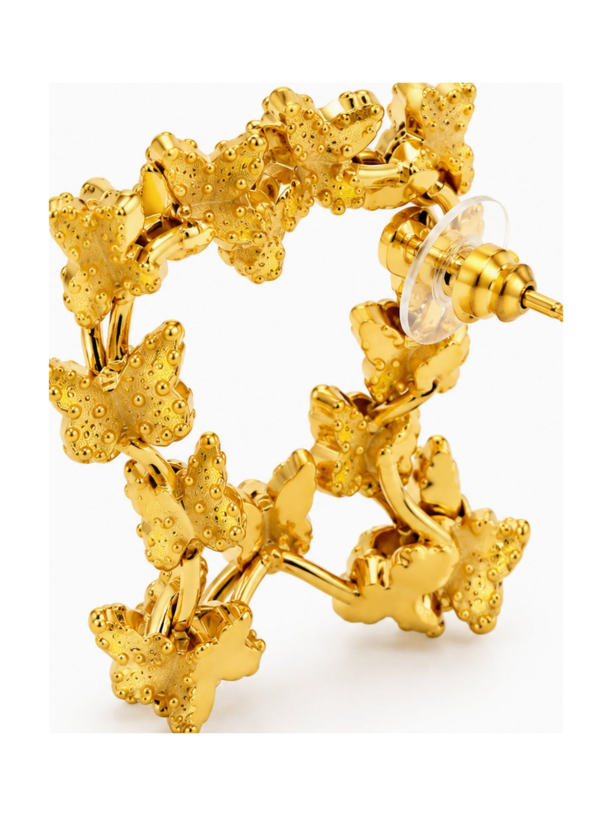 Yellow Butterfly Heart Studs - Attractive Sister