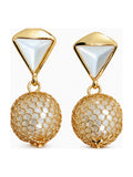 Gold Triangle Mesh Ball Drops - Attractive Sister