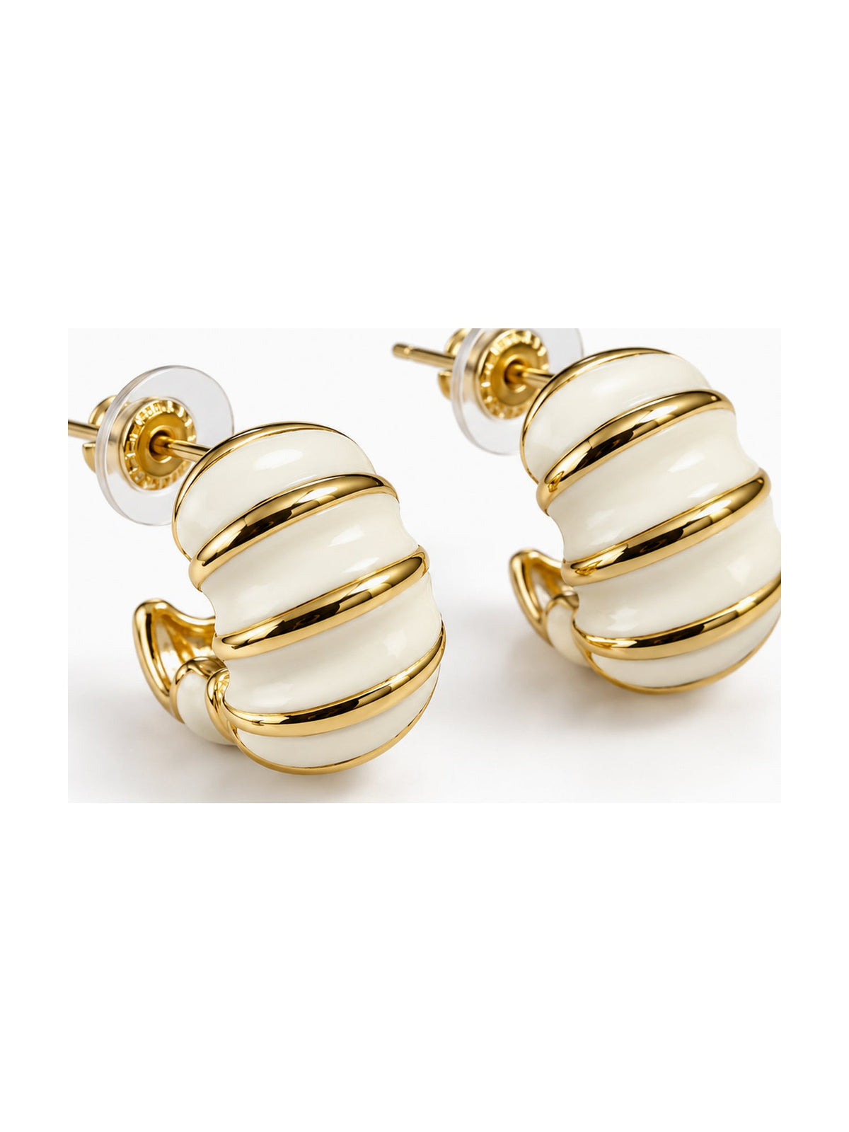Gold Croissant Half Hoops - Attractive Sister
