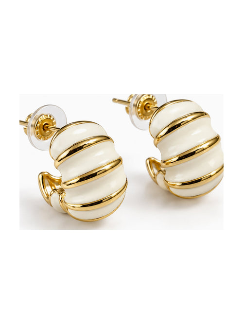 Gold Croissant Half Hoops - Attractive Sister