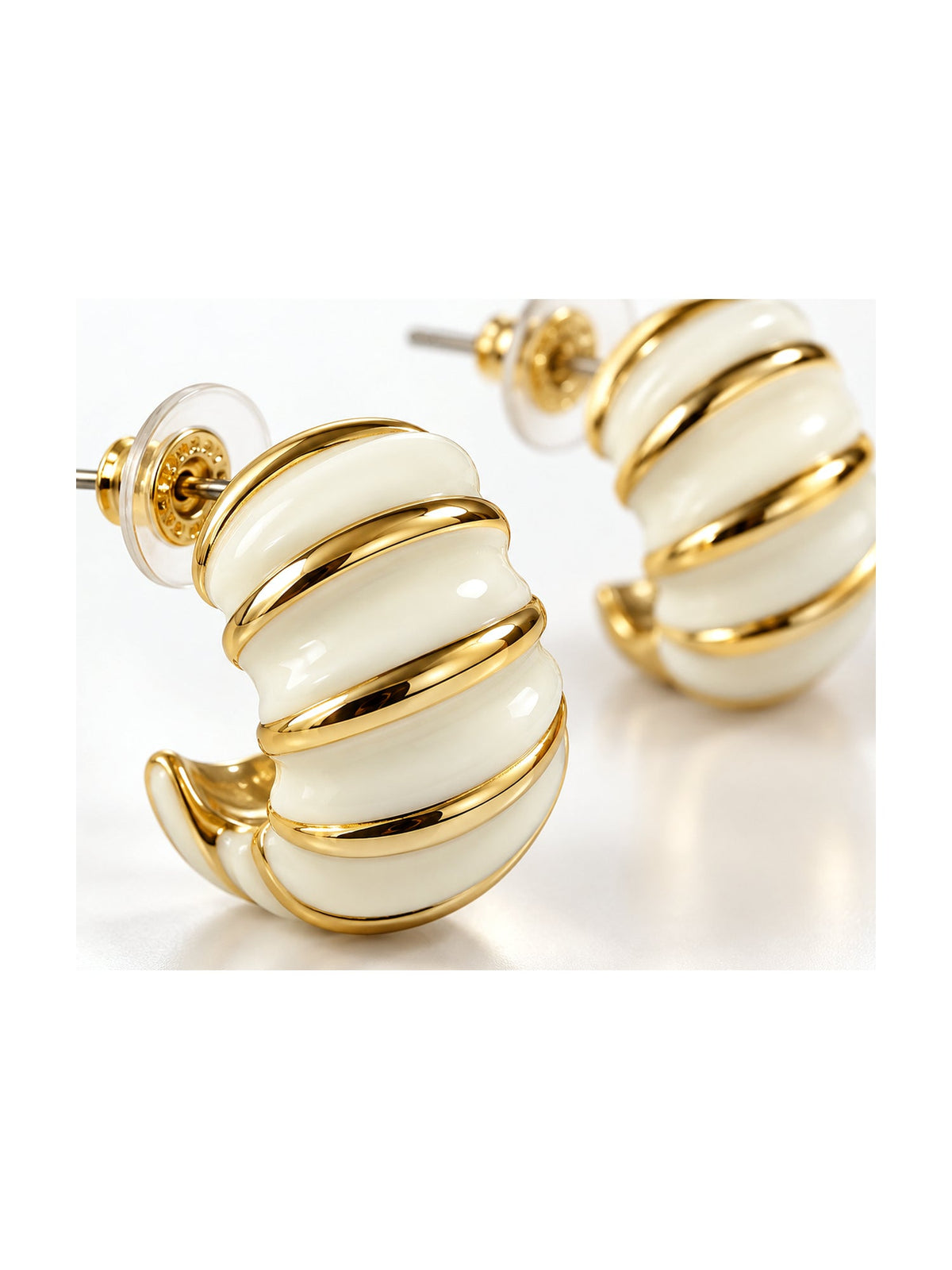 Gold Croissant Half Hoops - Attractive Sister