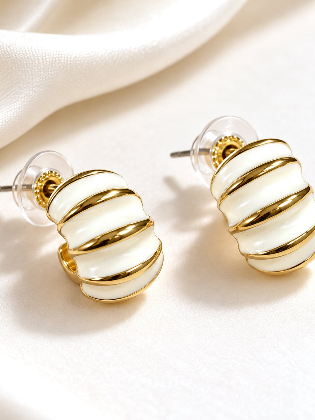 Gold Croissant Half Hoops - Attractive Sister